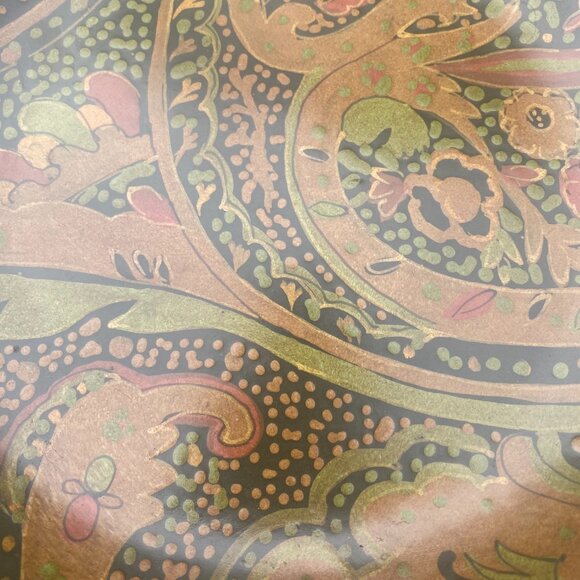 Set of 4 Oriental Accents Paisley Floral Decorative Asian Charger Plates Brown - Picture 4 of 7